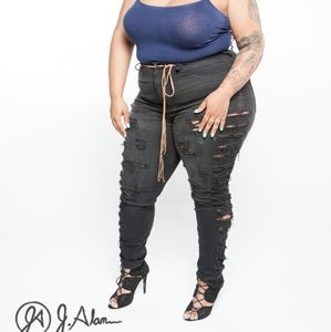 Black HIGHWAISTED J.ALAN DENIM JEANS